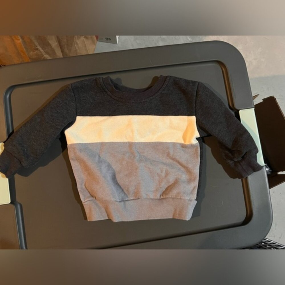 Jumping Beans Kids Color Block Sweater - charcoal, Cream, Gray